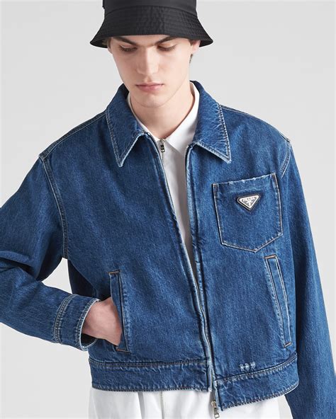 prada denim blouson jacket|prada jean jacket.